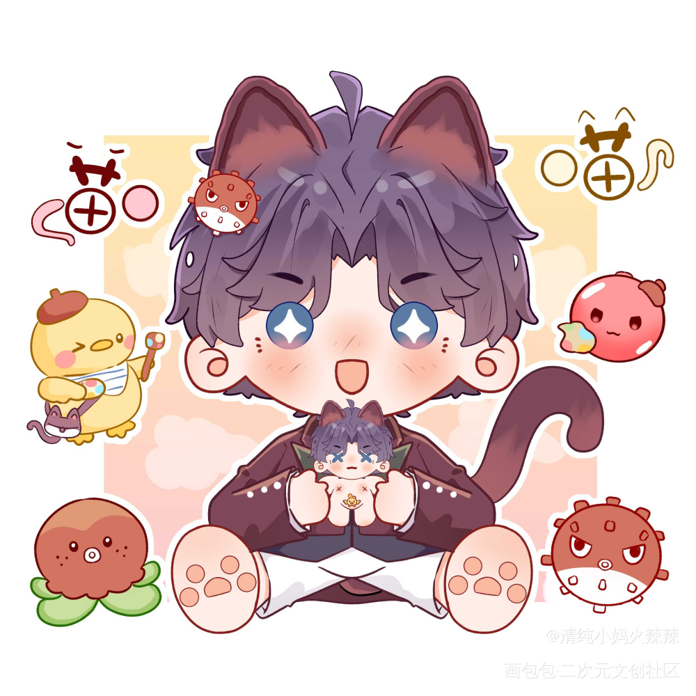 猫猫鱼_恋与深空Q版我要上首推恋与深空祁煜绘画作品