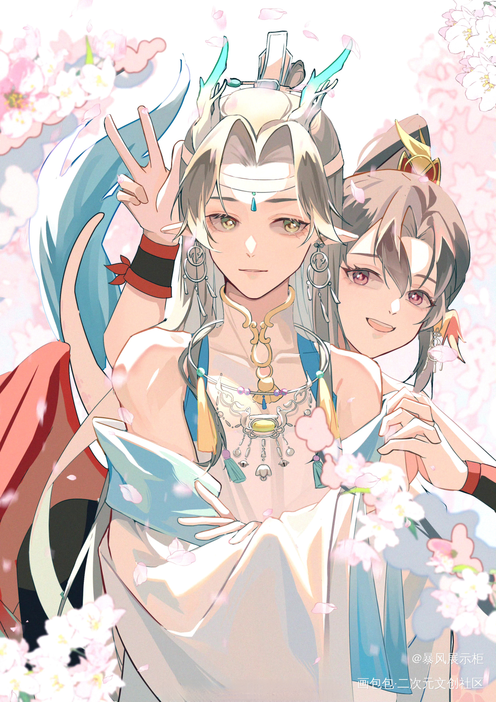 忘羡贴贴_魔道祖师蓝忘机·魔道祖师魏无羡·魔道祖师绘画作品