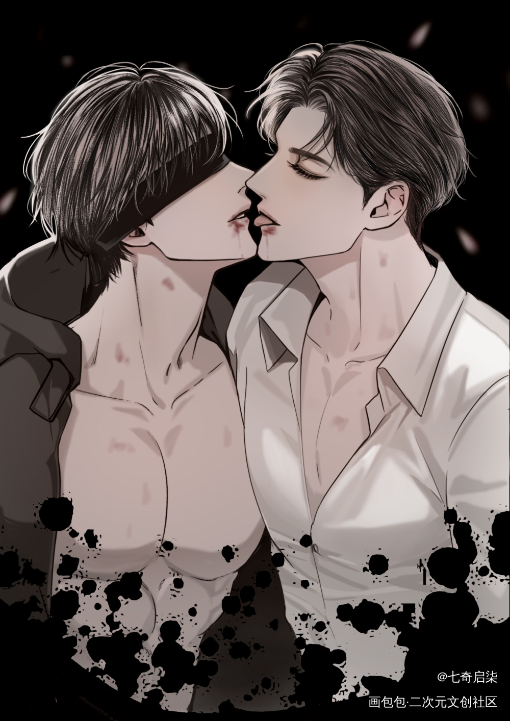 KISSING _188男团李简李玉简隋英绘画作品