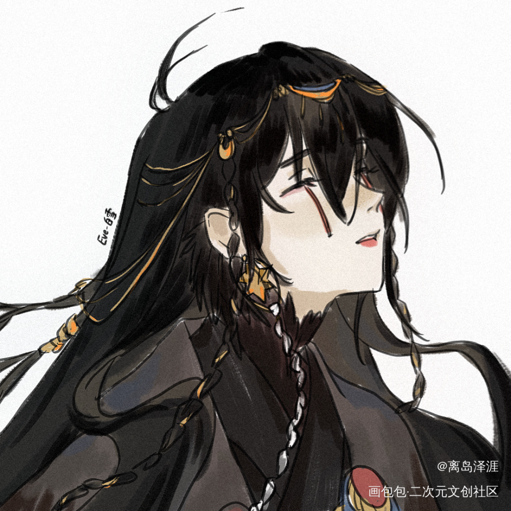 Eve白雪MV中的两位主角_唱见eveeve绘画作品
