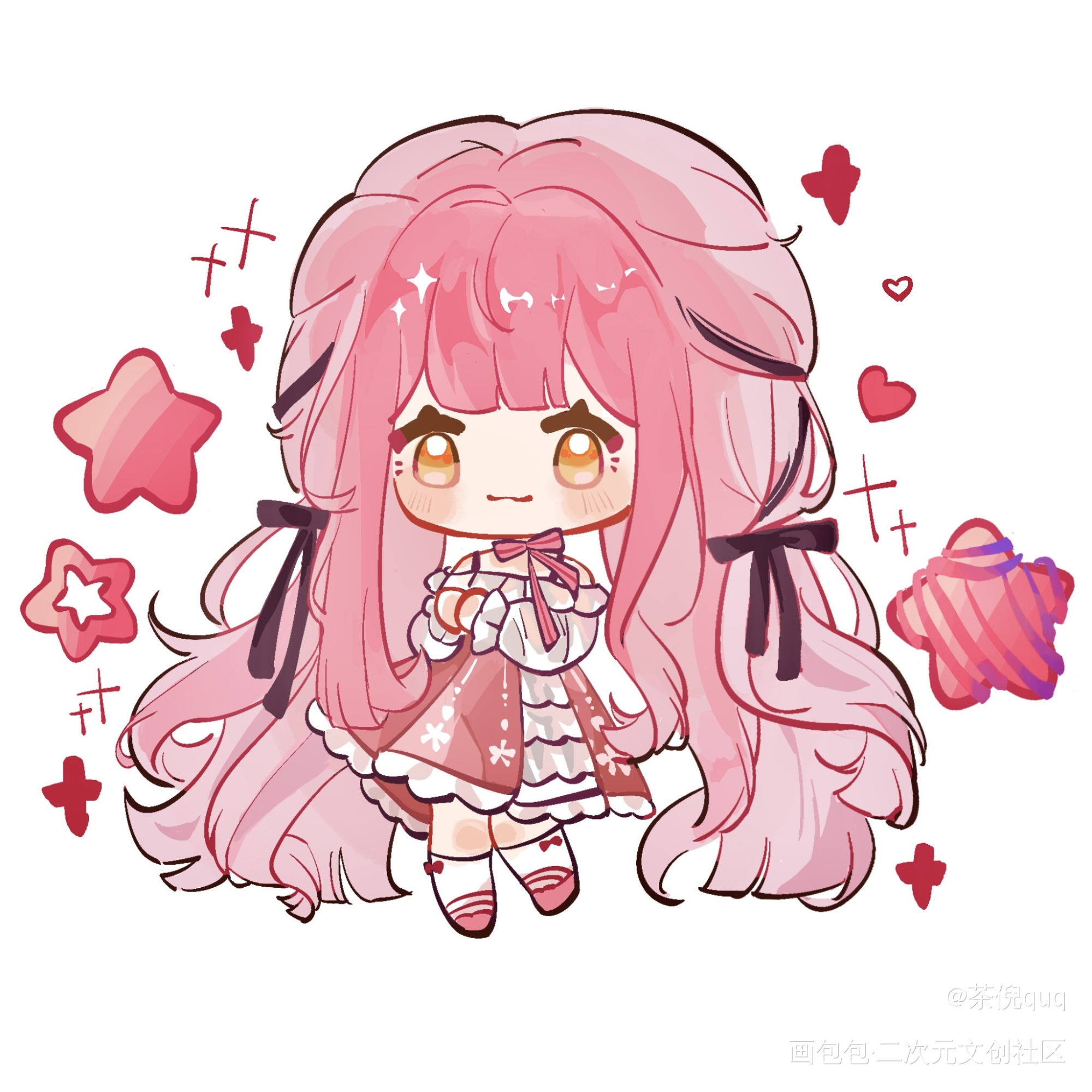 宝宝你是一个小蛋糕_无限暖暖暖暖Q版同人绘画作品