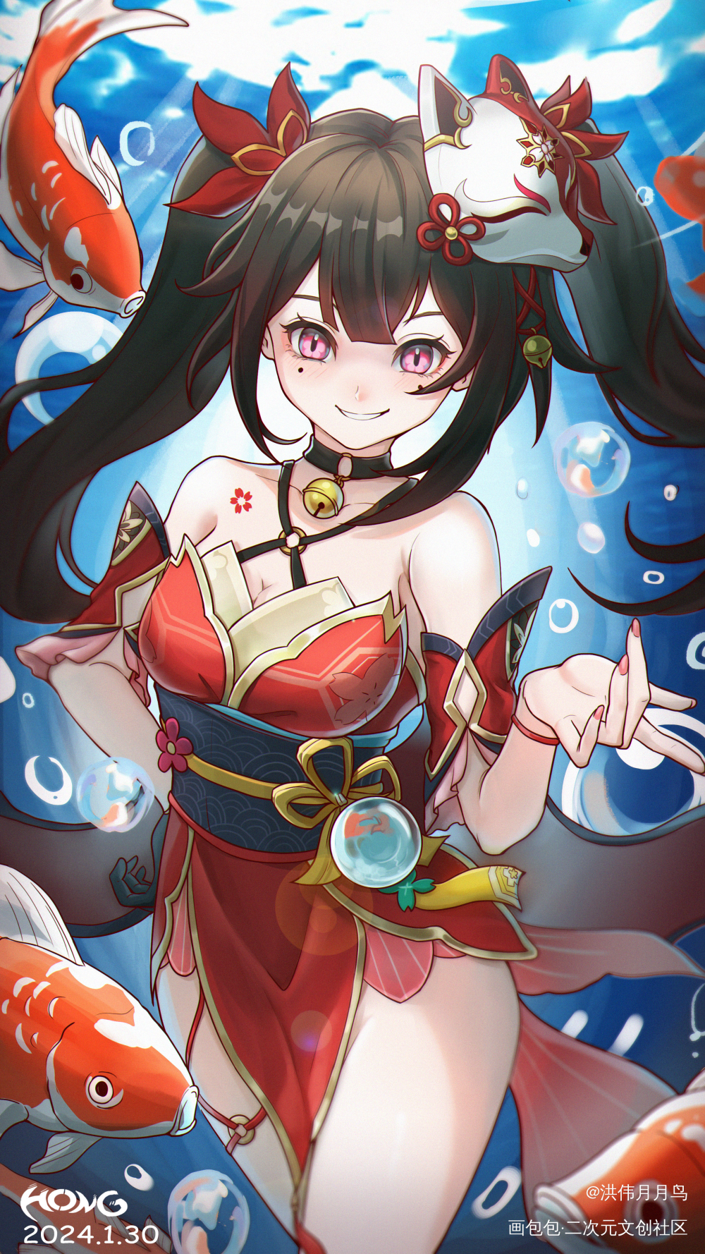 花火他来了_崩坏星穹铁道平涂Q版绘画作品