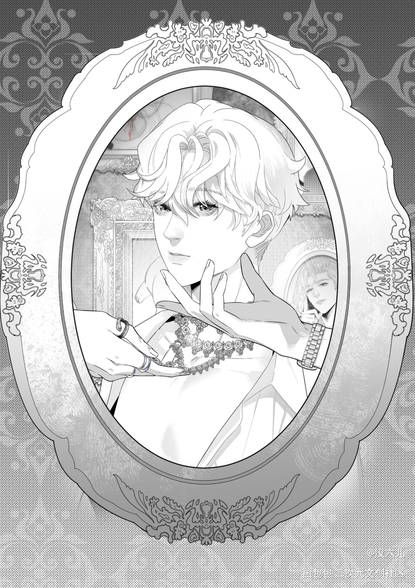 谢一的肖像-画框版_谢一三人行必有哥哥弟弟原创oc绘画作品