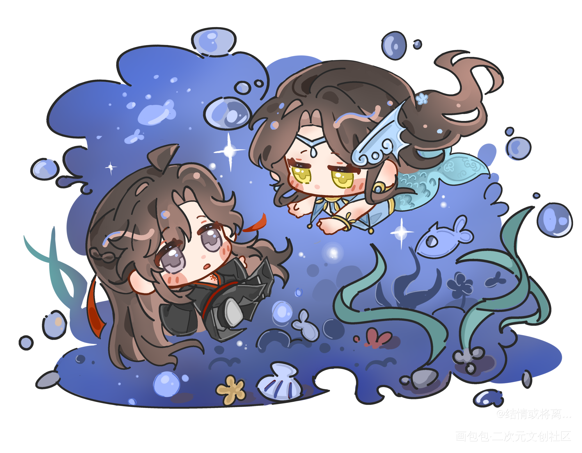 _魔道祖师蓝忘机·魔道祖师魏无羡·魔道祖师绘画作品