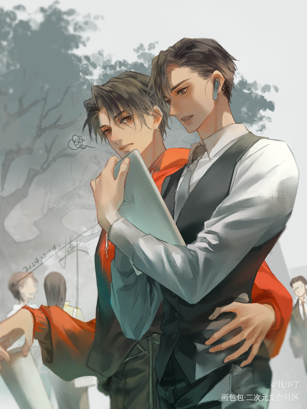 小情侶..._病案本予呈谢清呈贺予绘画作品