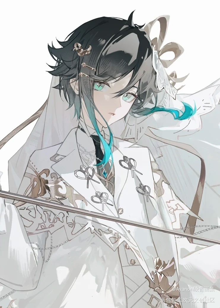 纯白温温2.0_原神温迪·原神绘画作品