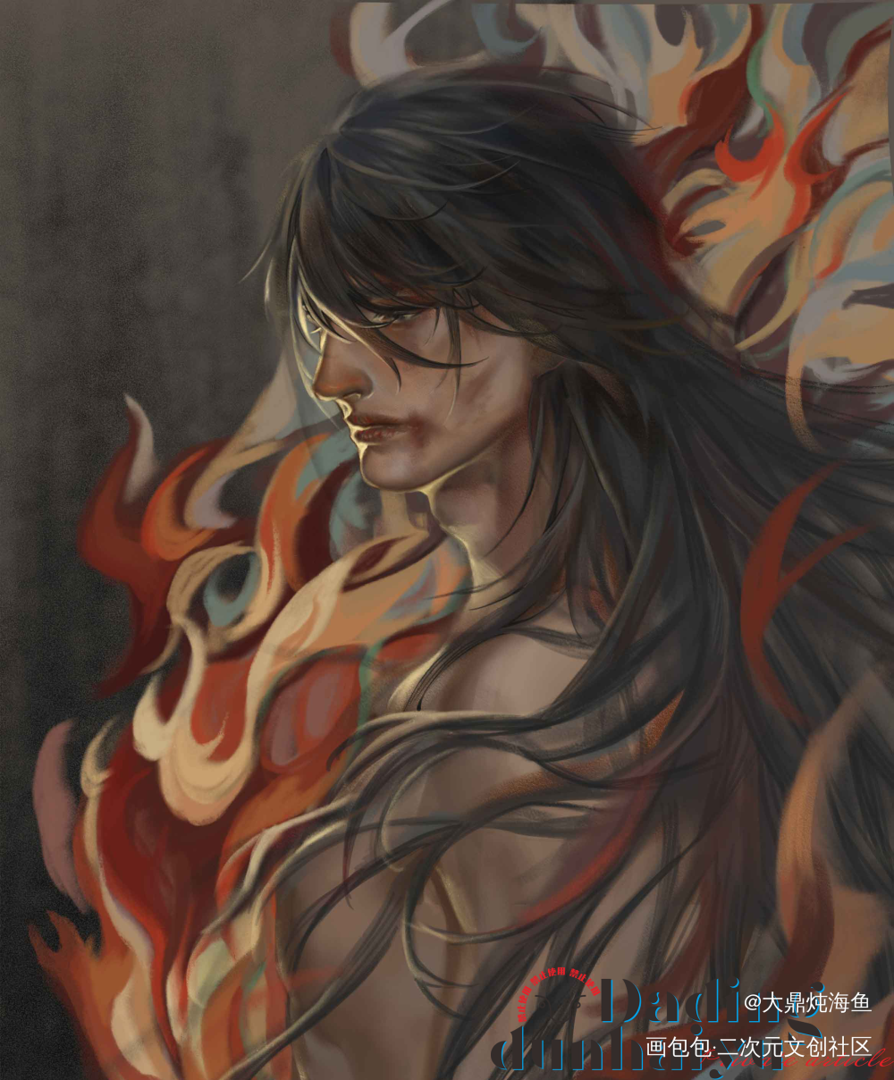 业火娑婆-阿坤_盗墓笔记瓶邪张起灵绘画作品