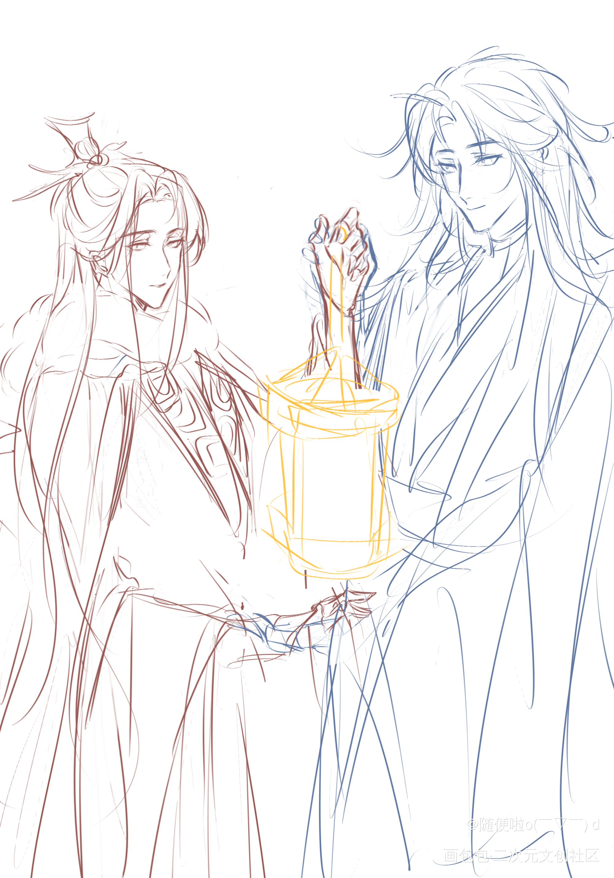 _人渣反派自救系统穿书自救指南冰秋沈清秋洛冰河草稿绘画作品