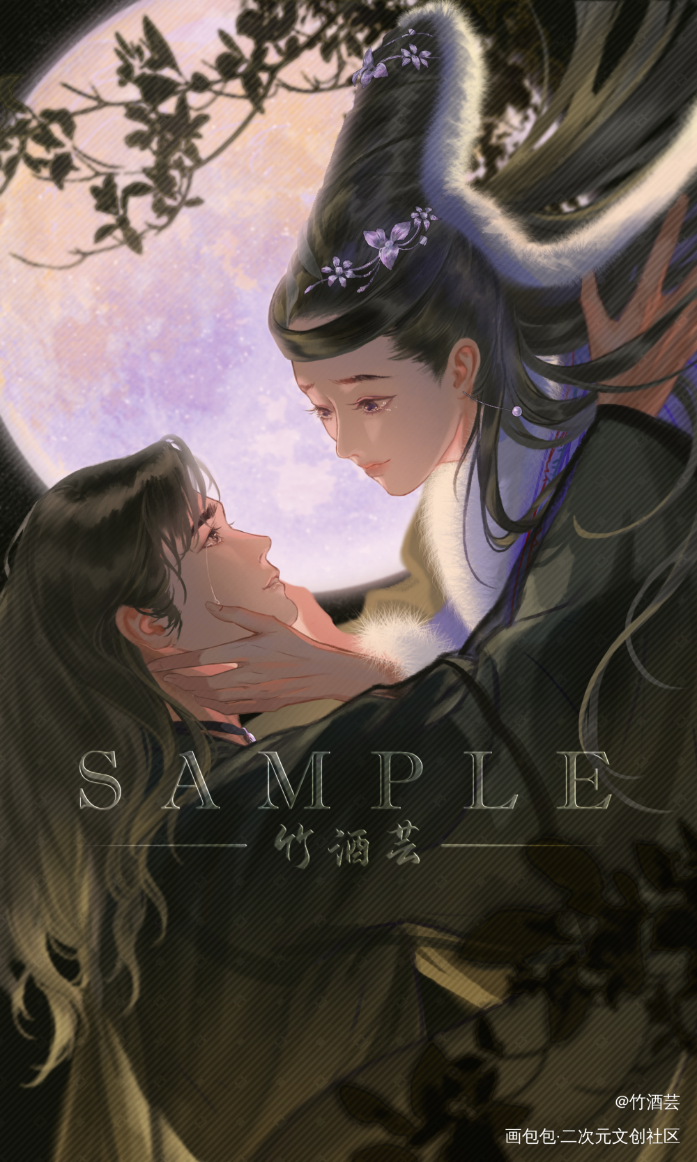 宝莲灯·戬娥_宝莲灯杨戬嫦娥绘画作品