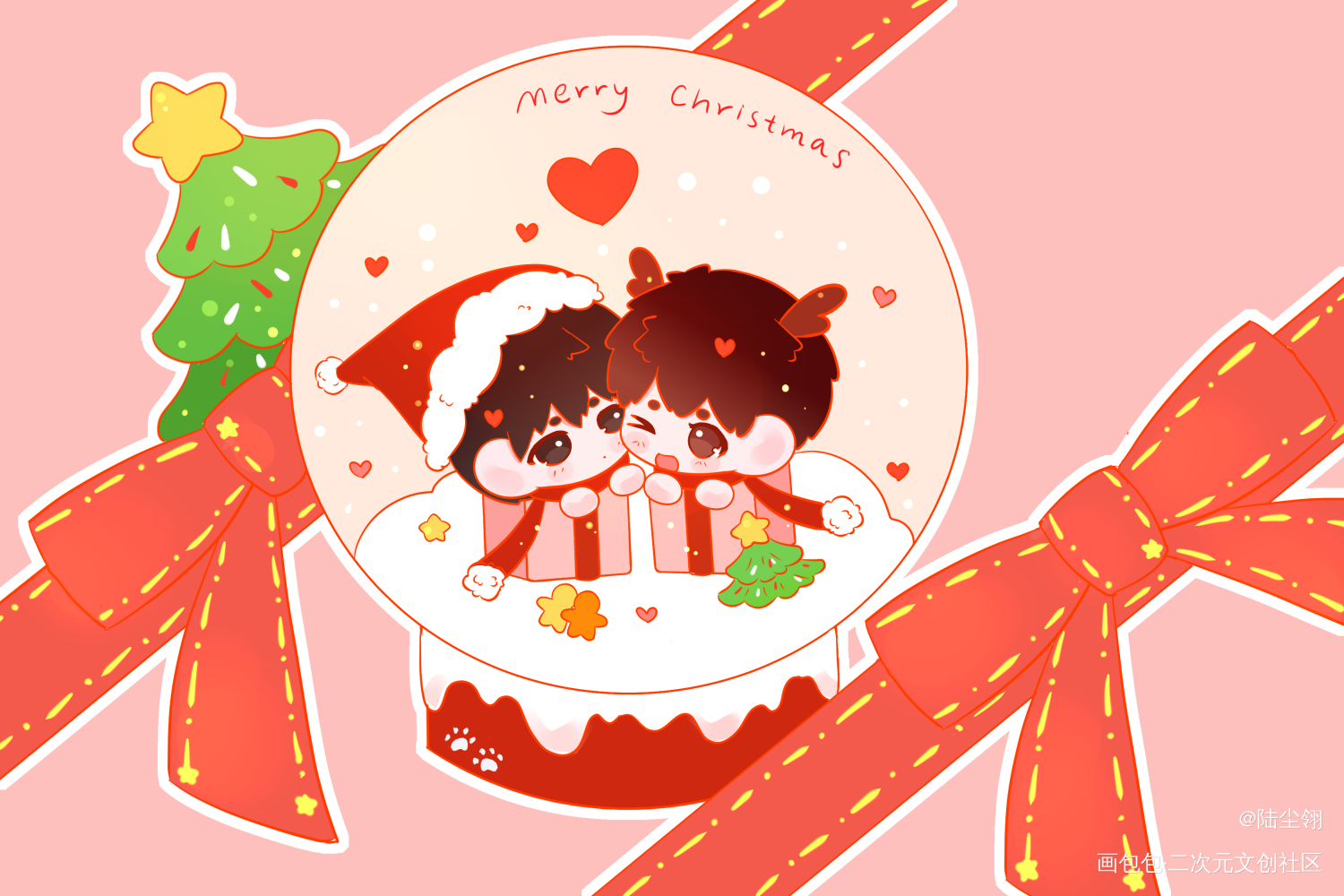 🎄merry Christmas_瓶邪瓶邪金婚绘画作品