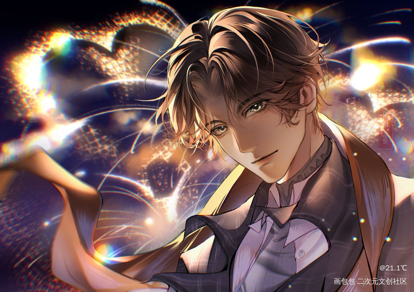 易遇  生日快乐_世界之外易遇插画世界之外易遇procreate摸鱼板绘绘画作品
