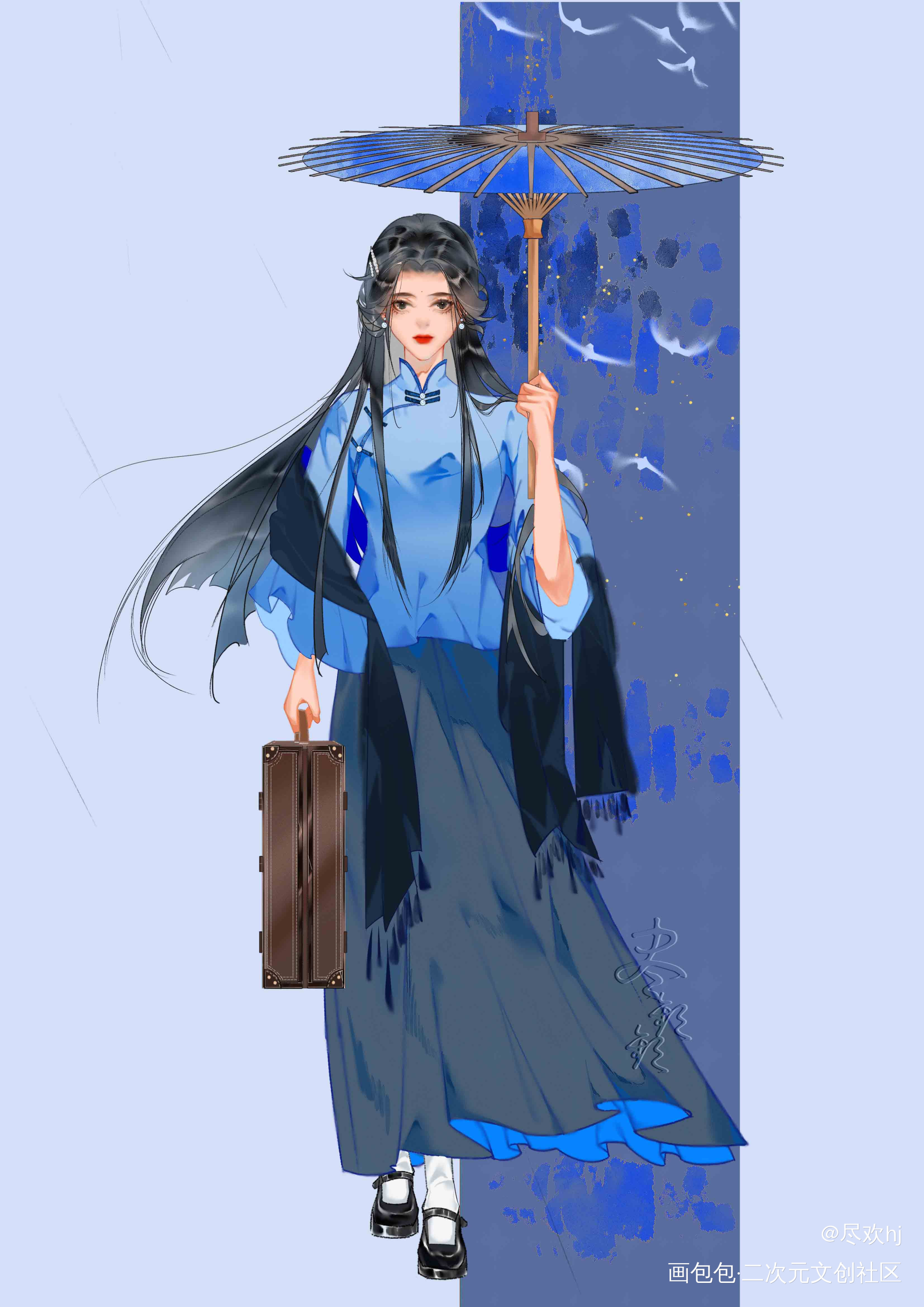 莫_摸鱼页古风求约稿绘画练习绘画绘画作品