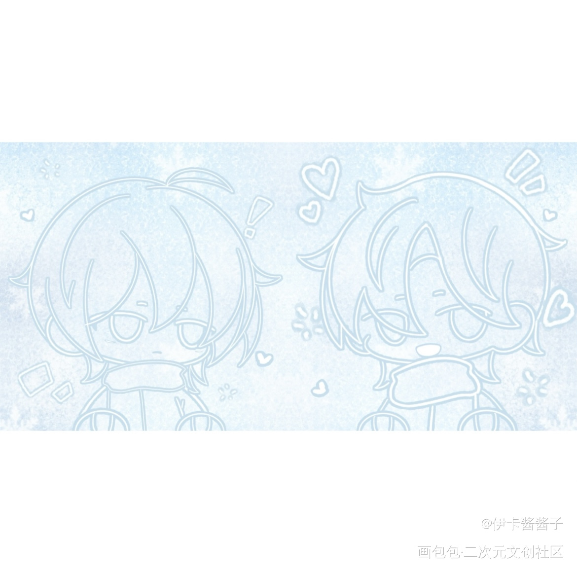 新年快乐，雪地涂鸦献上_摸鱼绘画作品