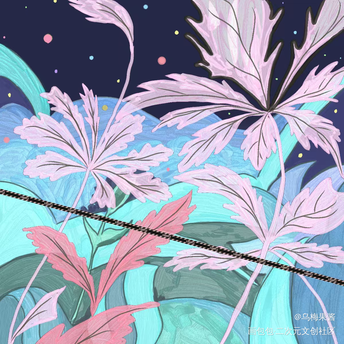 寂静夜空_板绘涂绘画作品