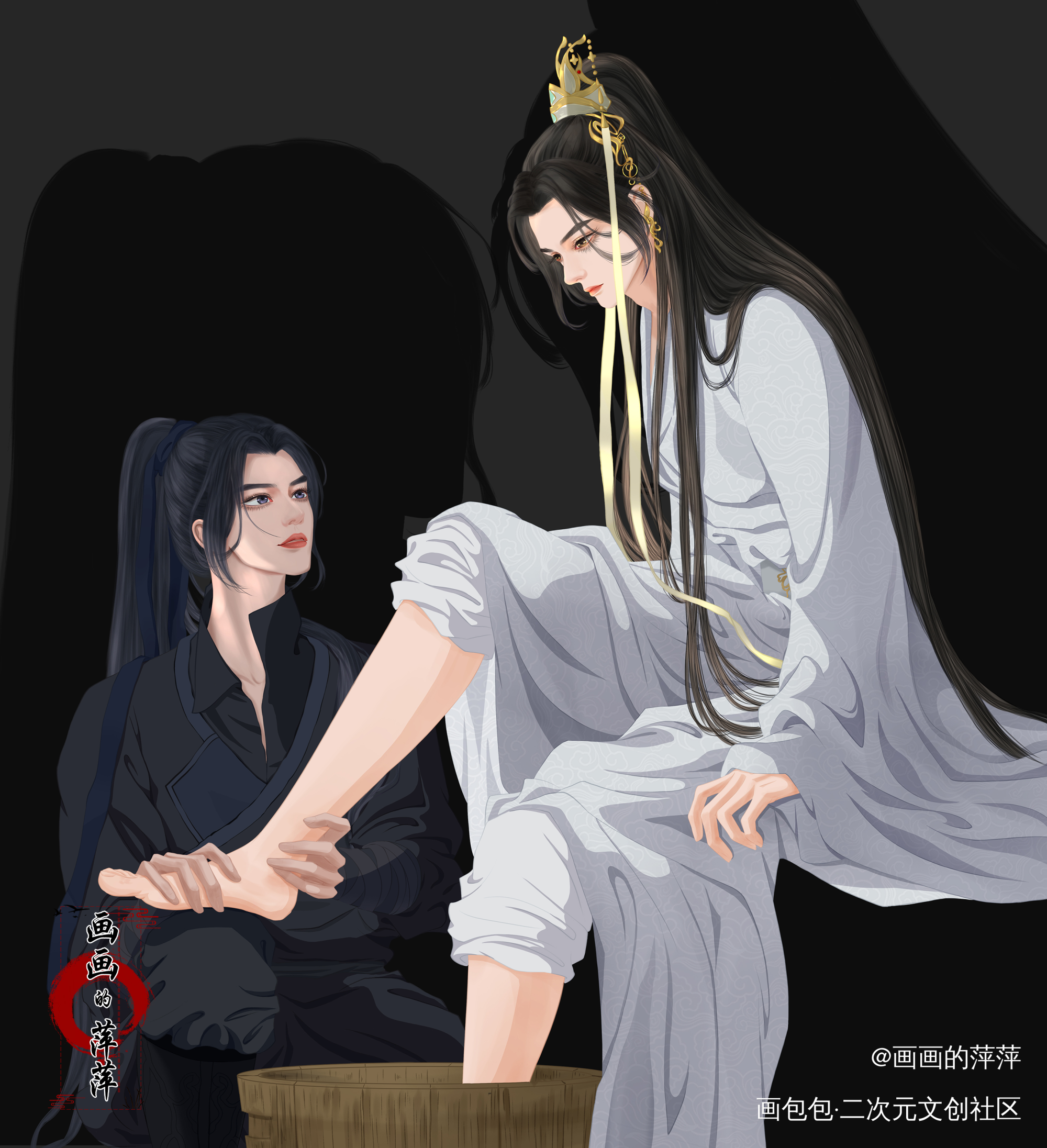 师尊与我在外留宿_二哈和他的白猫师尊燃晚晚夜微雨问海棠绘画作品