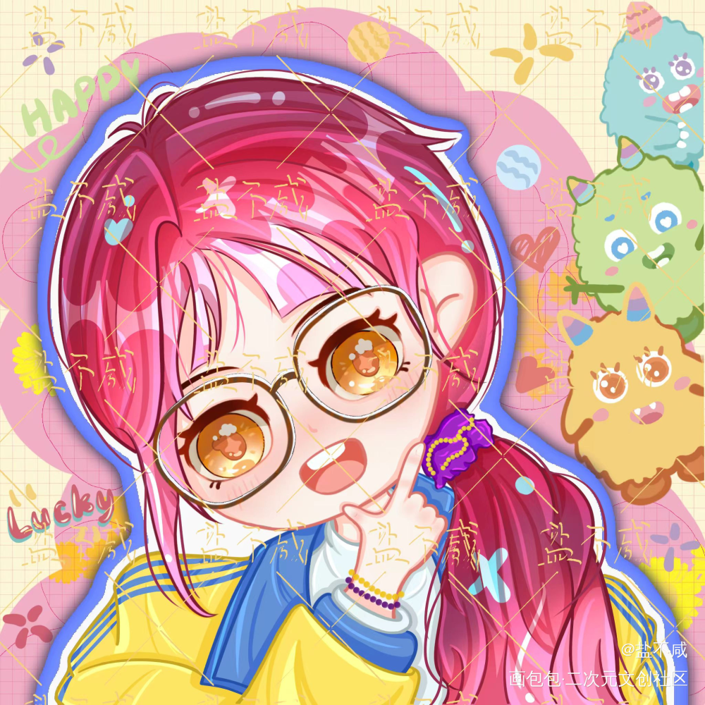今日份:贩卖多巴胺的女孩_板绘涂绘画作品