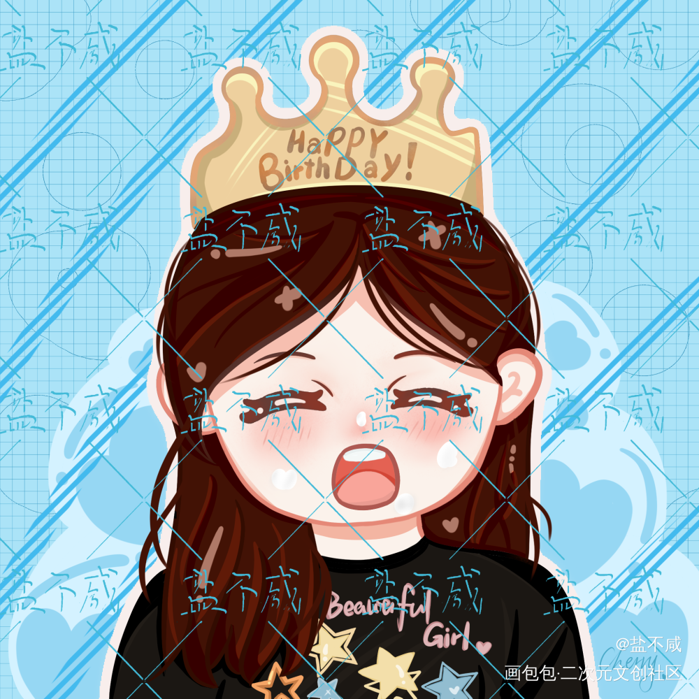 真人转Q版:香香软软小萌妹_板绘涂绘画作品