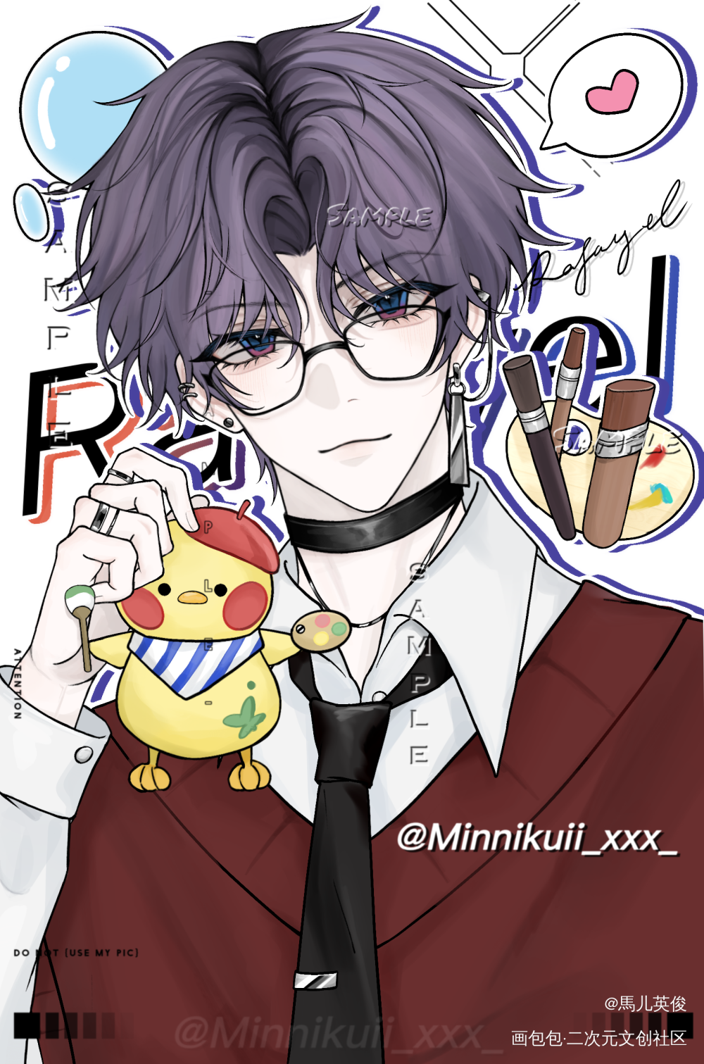 小鱼呀小鱼 •͈ᴗ•͈ ♡ ​_恋与深空恋与深空祁煜绘画作品