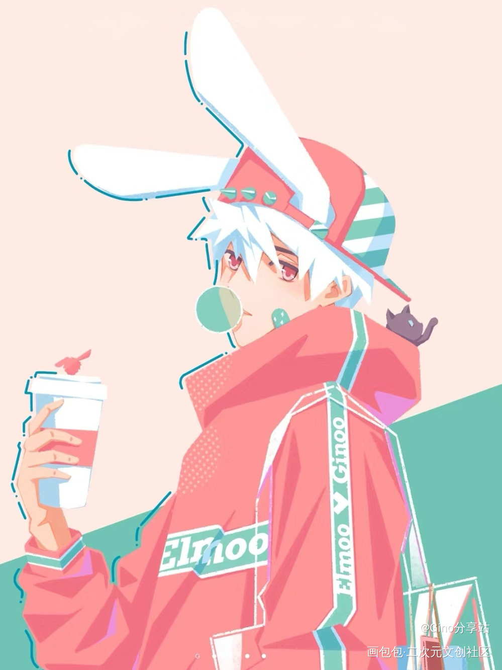 粉兔叽_oc绘画作品
