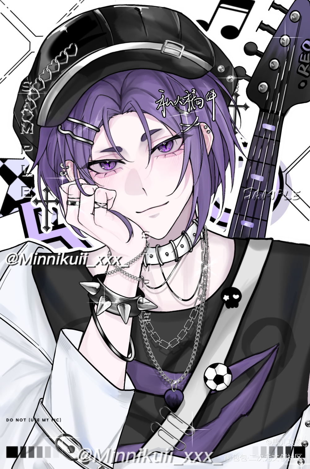 御影玲王＆💜⚽🎸_御影玲王稿件绘画作品