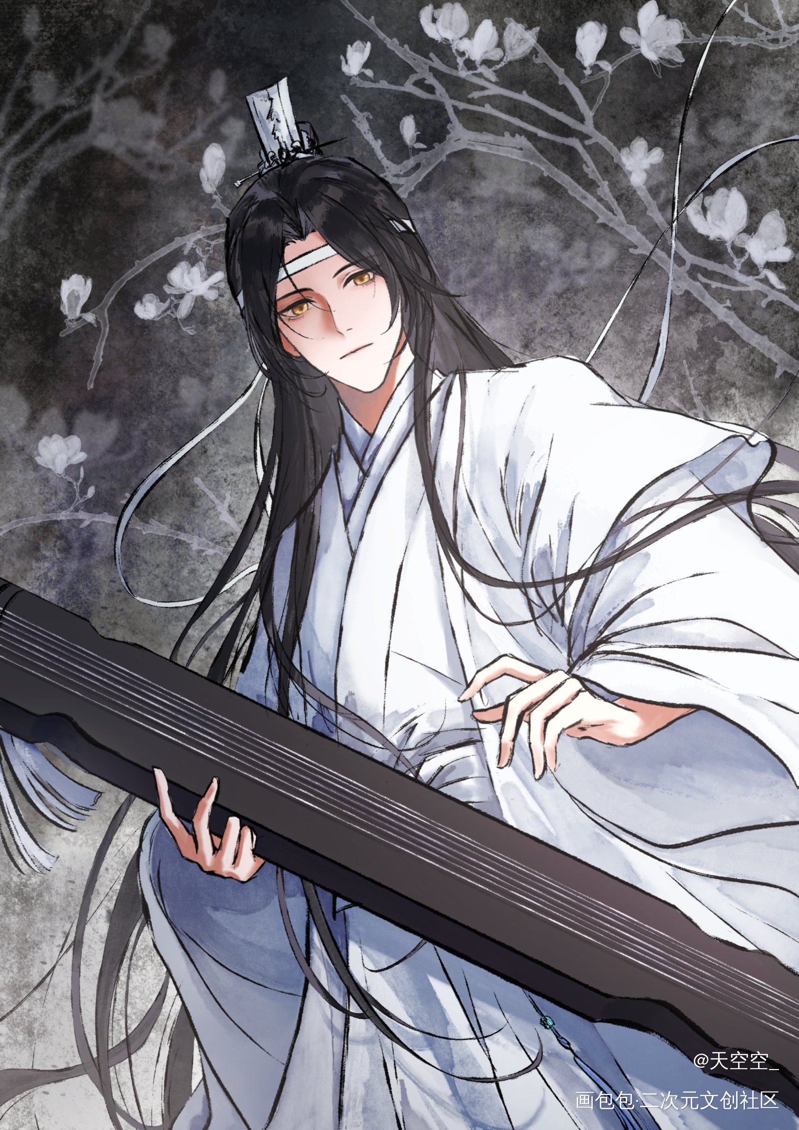 发一下生贺_魔道祖师蓝忘机墨香铜臭绘画作品