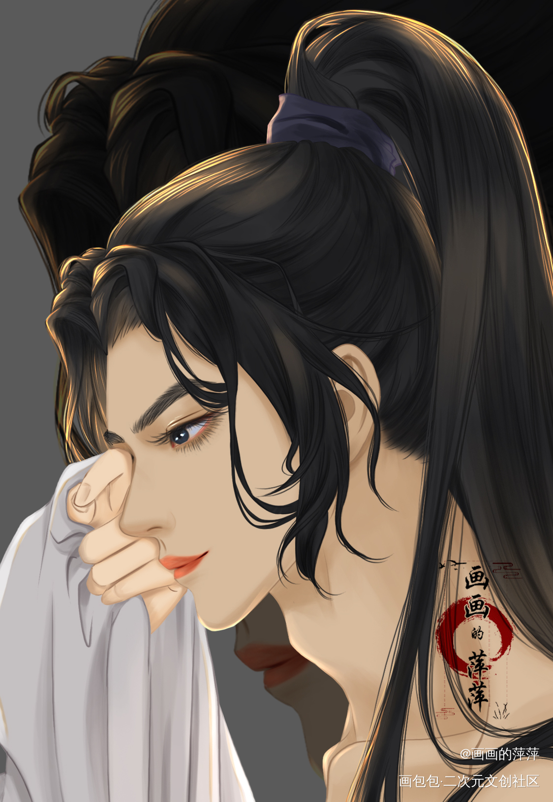 师尊怕是要撩死我_二哈和他的白猫师尊燃晚楚晚宁墨燃晚夜微雨问海棠绘画作品
