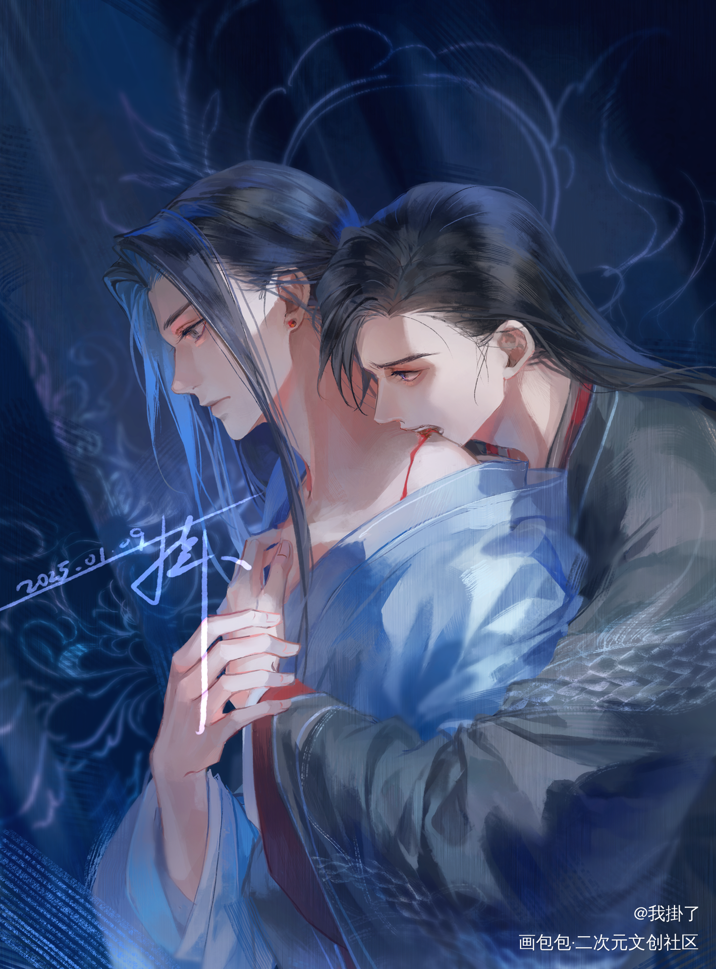 我恨你_二哈和他的白猫师尊燃晚楚晚宁·二哈和他的白猫师尊墨燃绘画作品