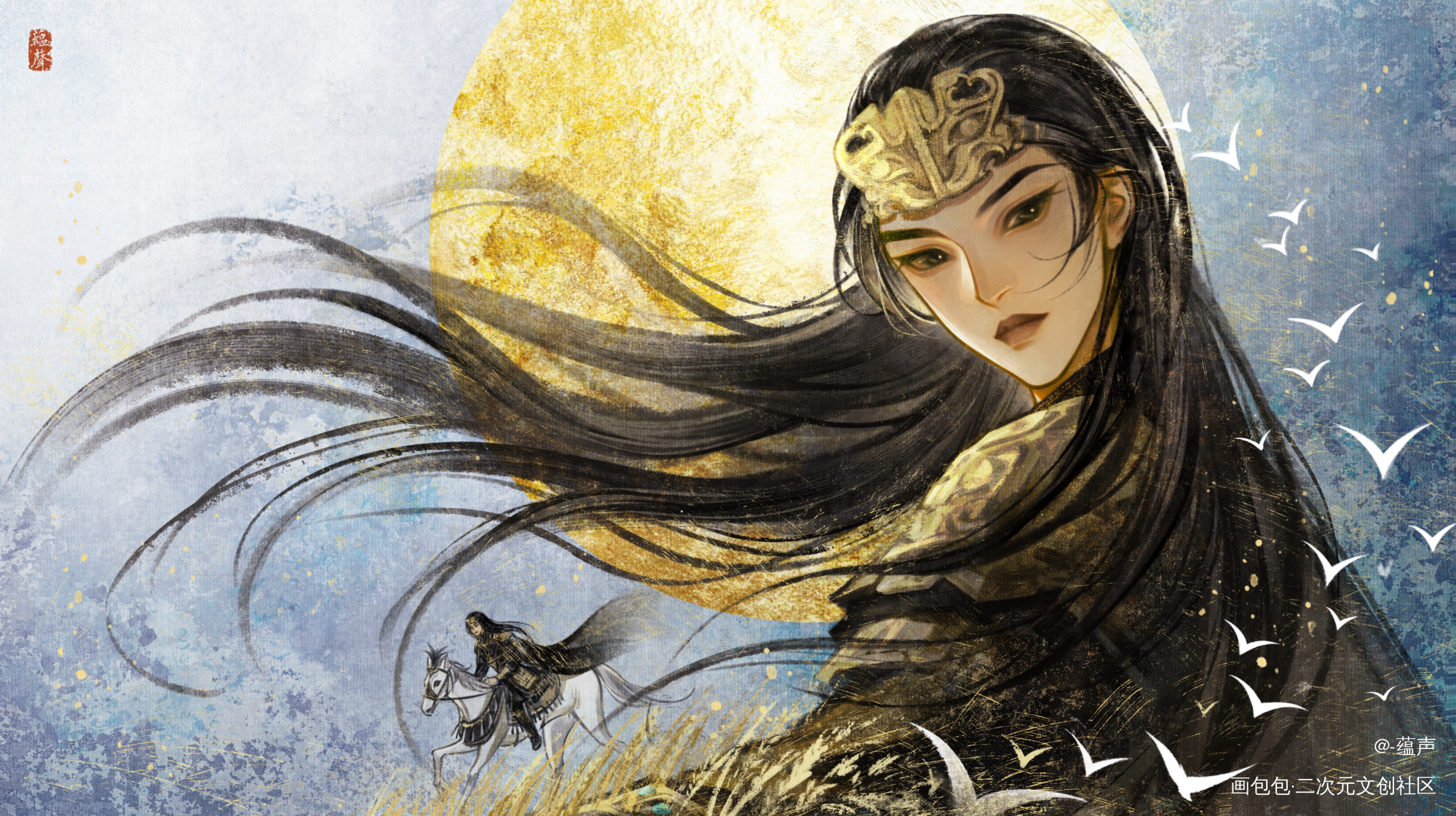“有女铮铮，热血难凉”_邓婵玉封神绘画作品