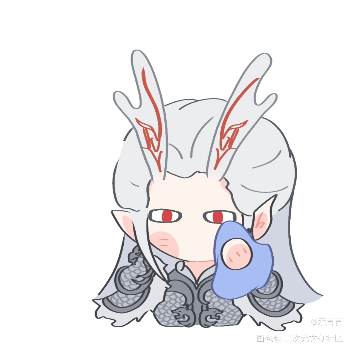 当敖光见到“便便”丙_敖光哪吒之魔童闹海藕饼绘画绘画作品