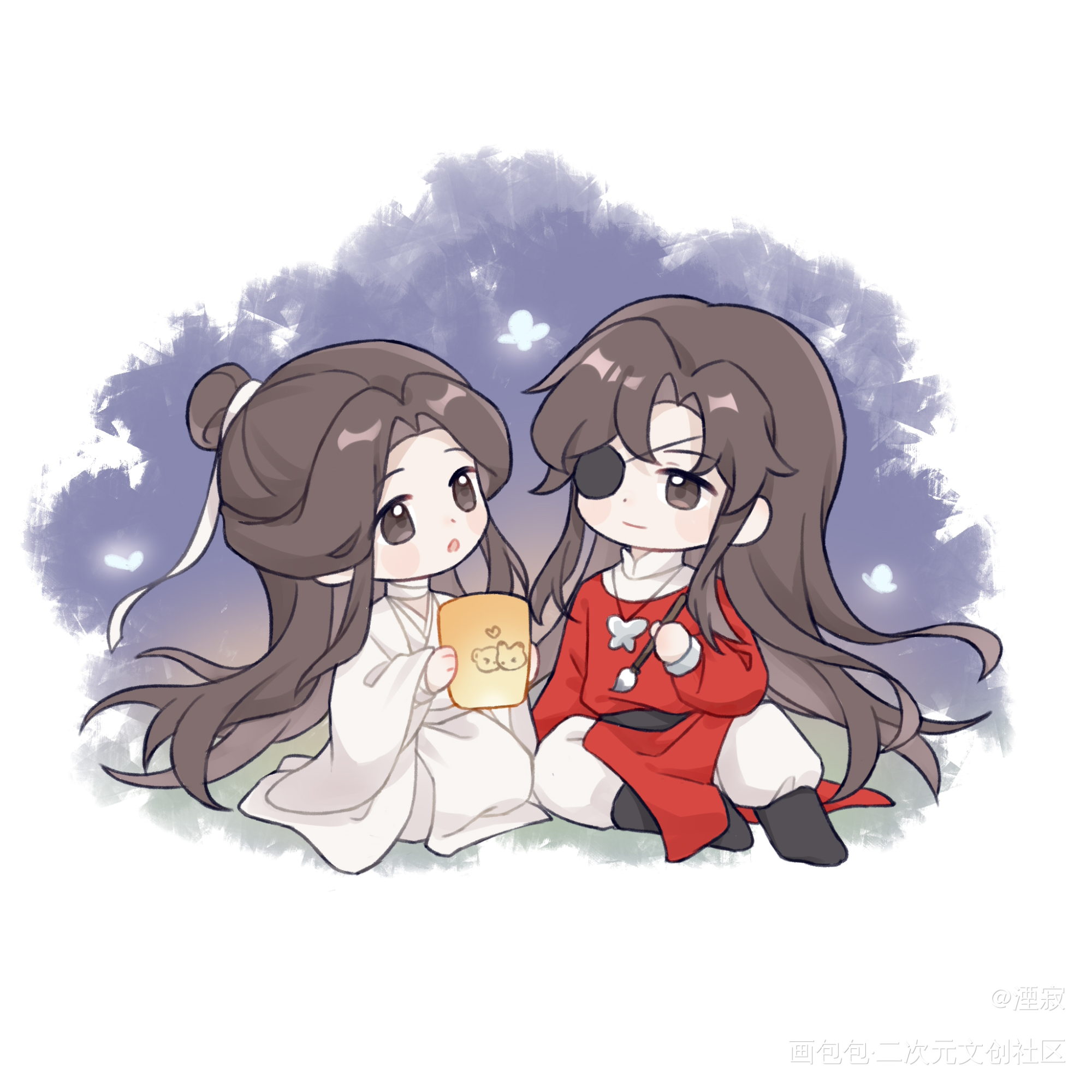 祝大家明天情人节快乐_天官赐福花怜绘画作品