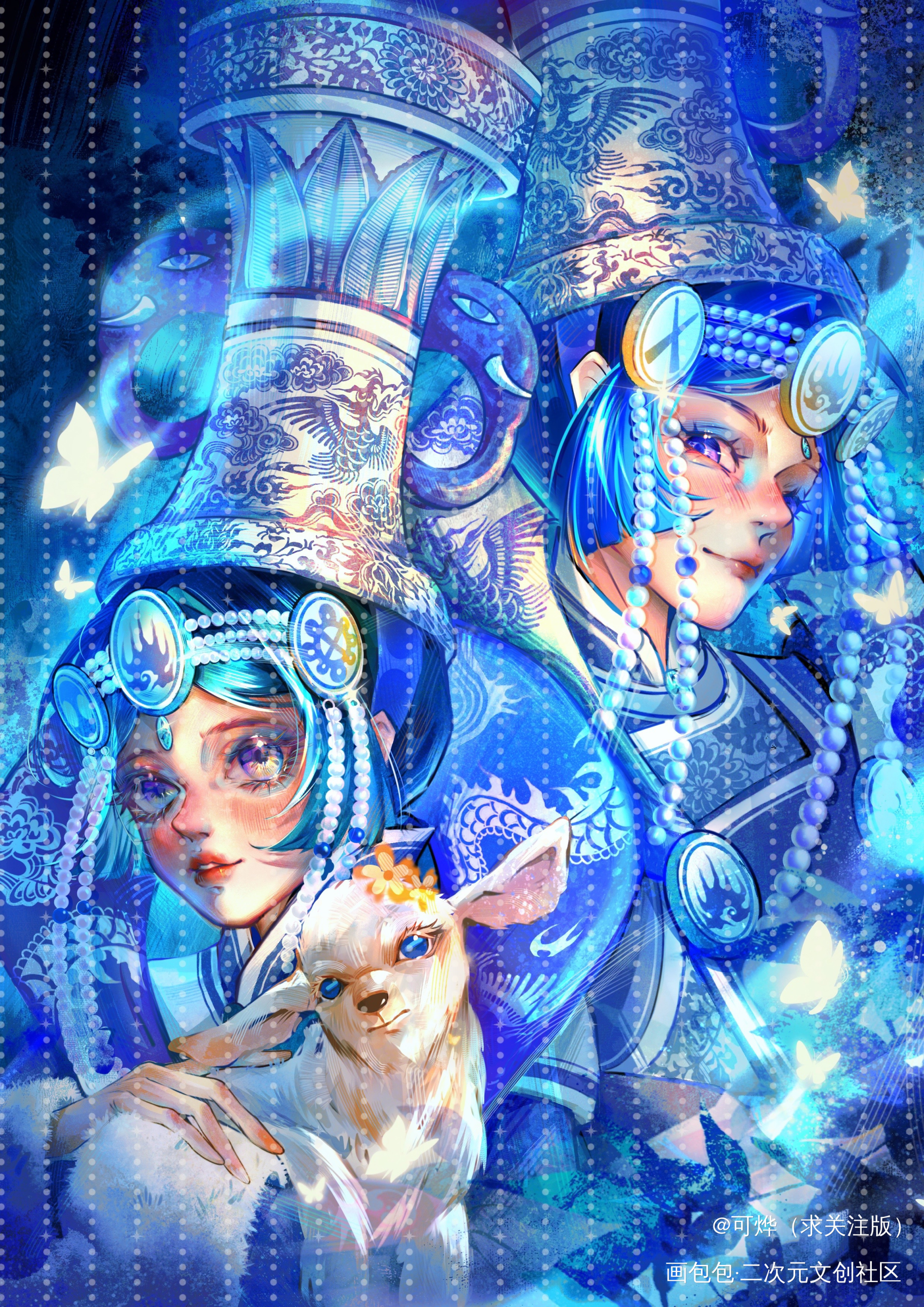两年后回归_古风拟人插画文物拟人原创绘画作品