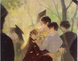 世界喧嚣，我们相拥_绘画作品
