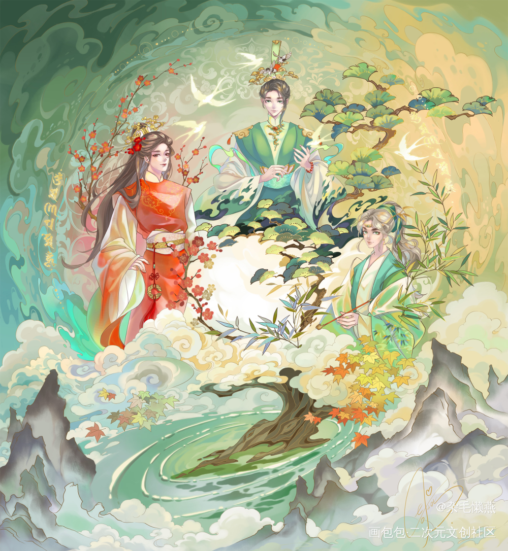 纹样之岁寒三友_绘画作品