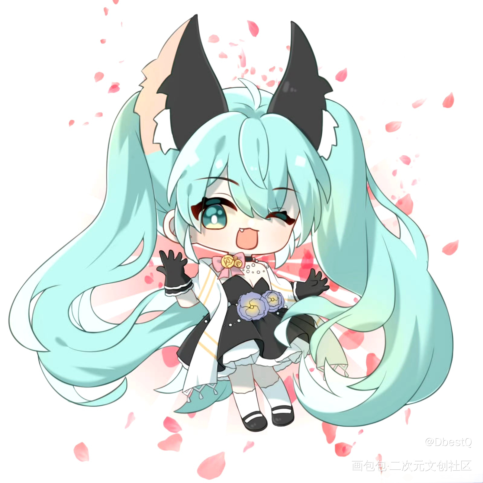 公主殿下_初音未来初音miku绘画作品