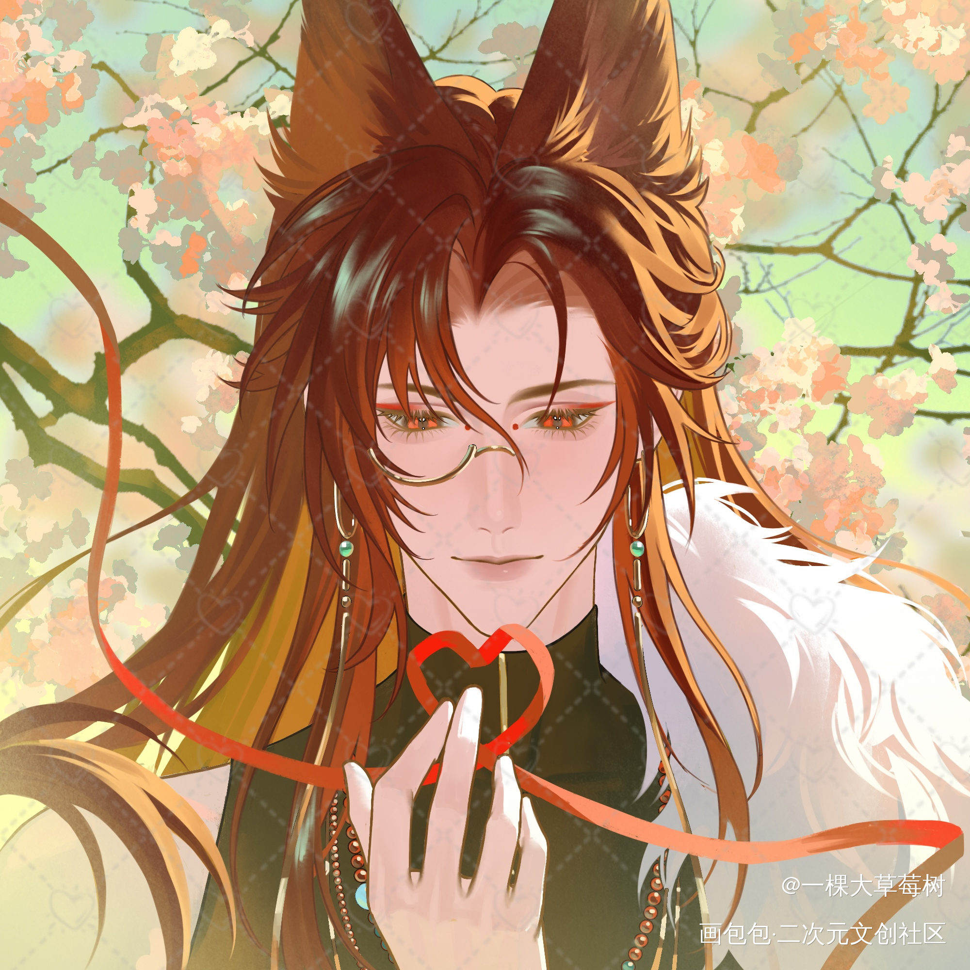 美丽的狐狸～💕_188男团原顾顾青裴绘画作品