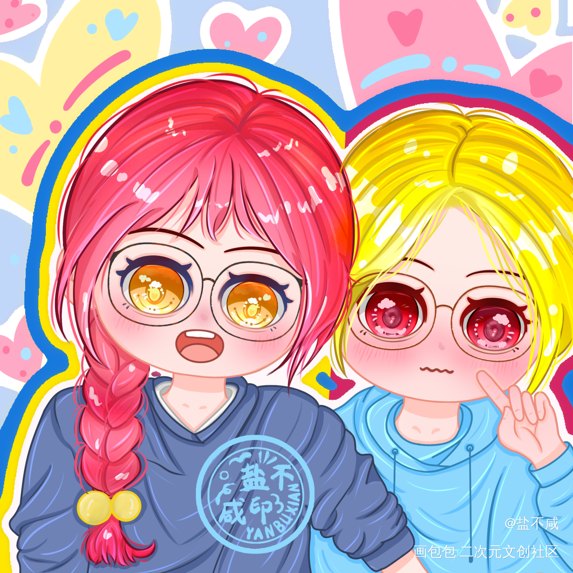 多巴胺女孩_Q版绘画作品