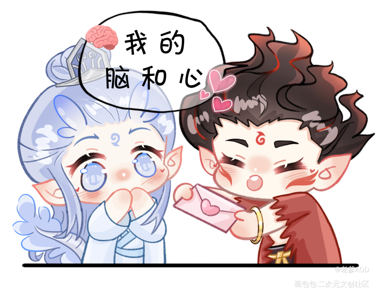 吒：敖丙 我宣你💗_哪吒之魔童降世藕饼我要上首推同人绘画作品