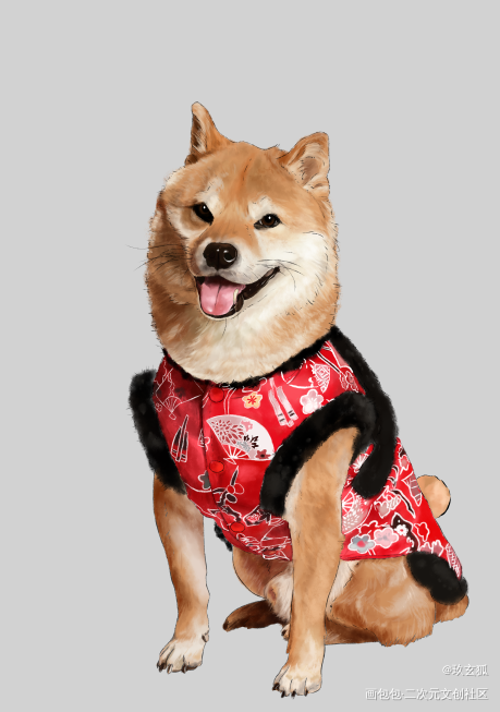 宠物插画定制_立绘可爱厚涂半厚涂水彩平涂绘画作品