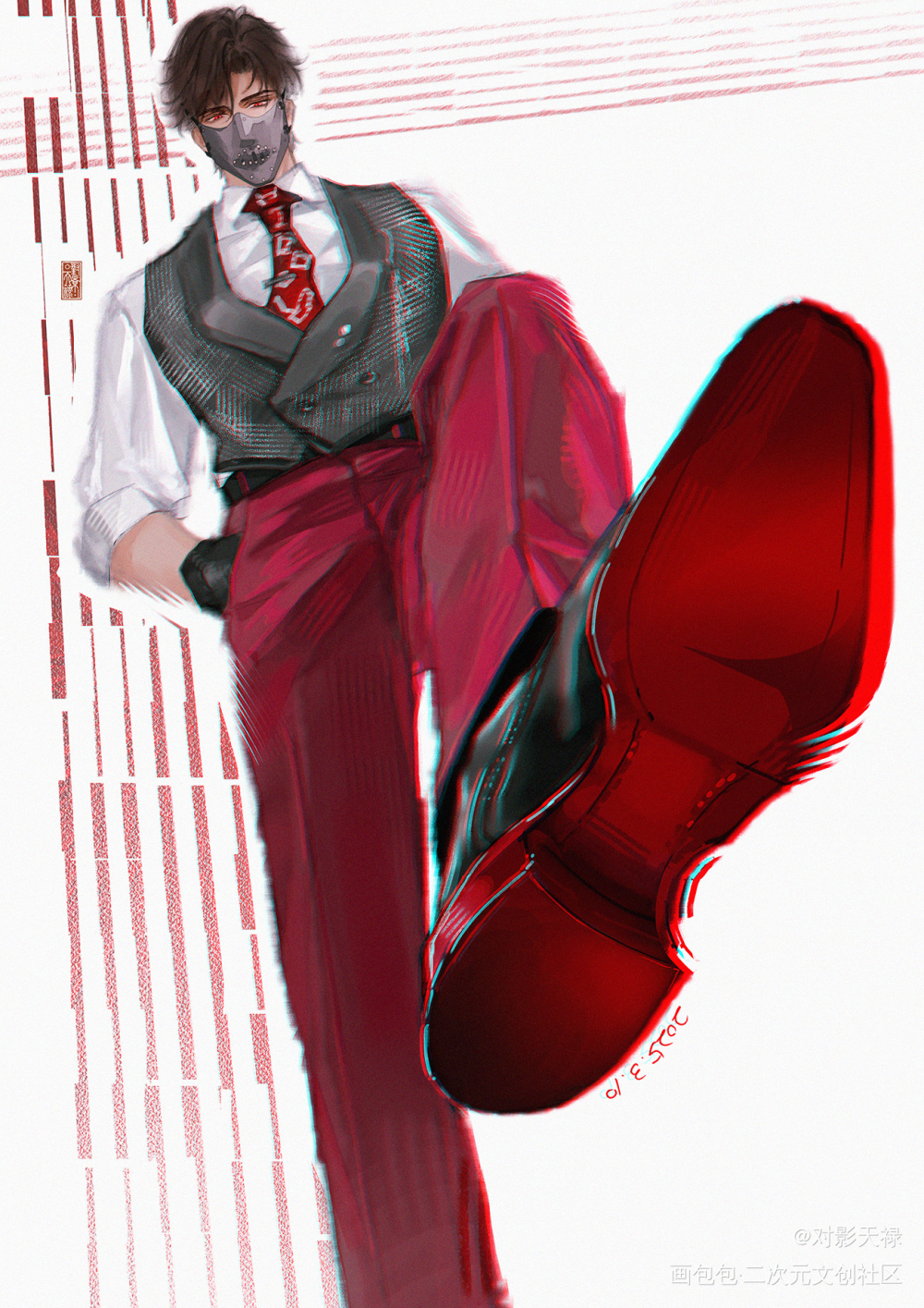 路过被踩好无（开）助（心）_陆沉·光与夜之恋陆沉绘画作品