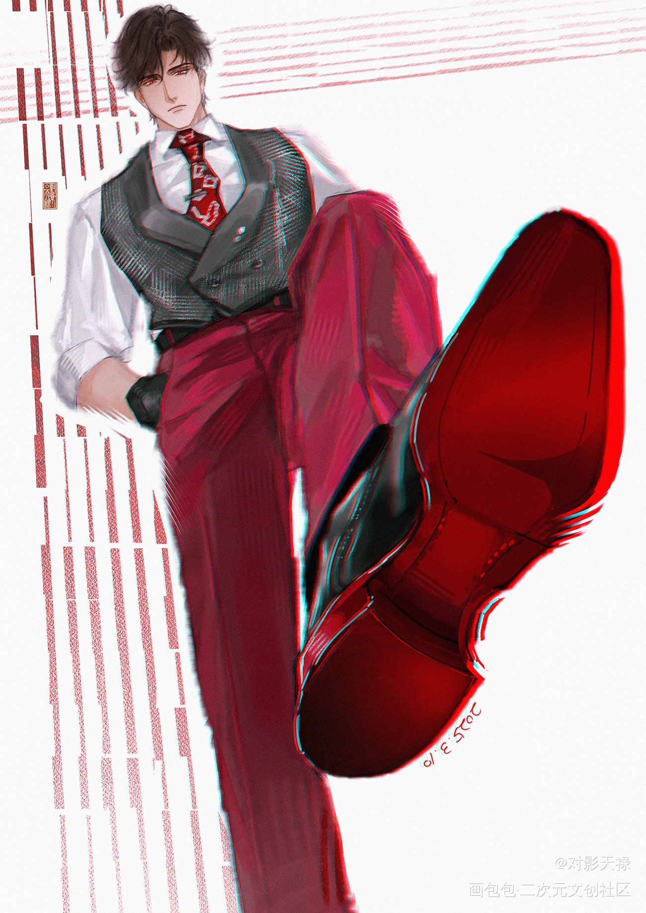 路过被踩好无（开）助（心）_陆沉·光与夜之恋陆沉绘画作品