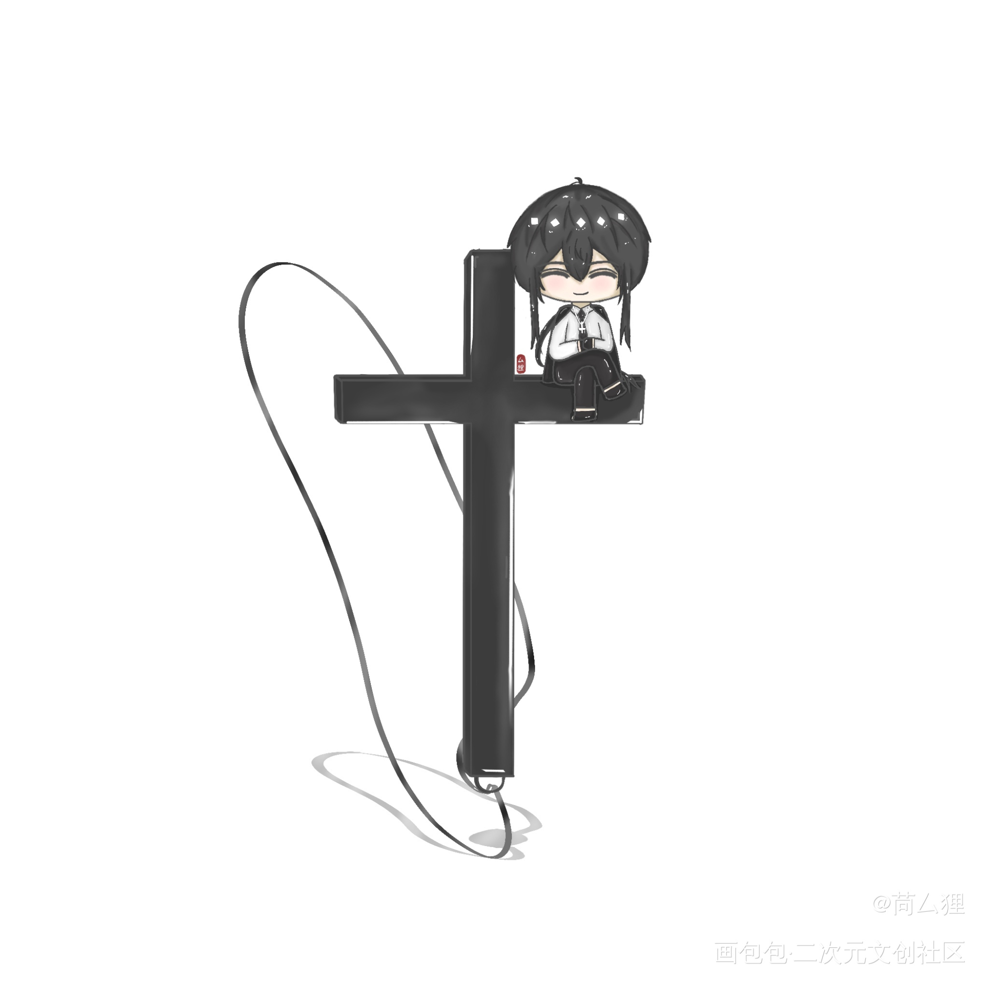 可爱的花露水_我在惊悚游戏里封神白六绘画作品