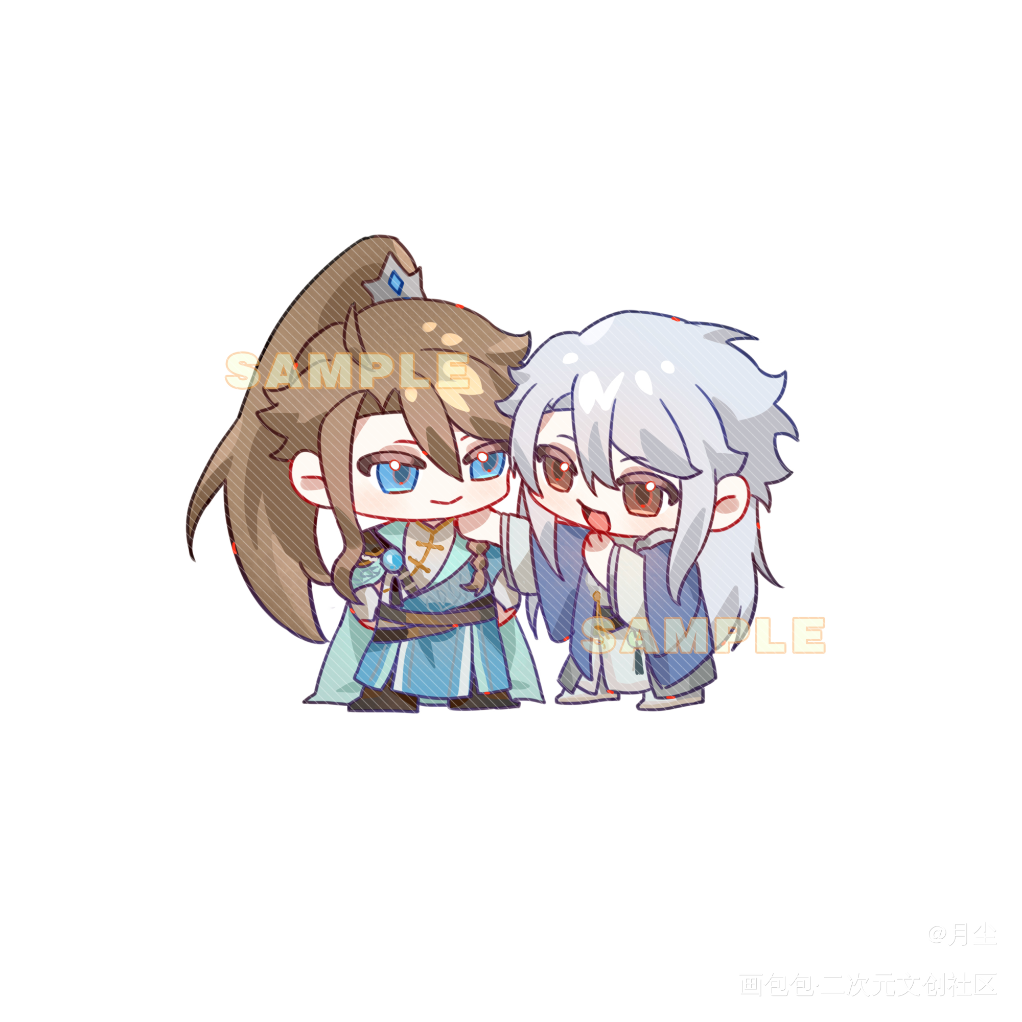 ［约稿］双人qq人一张_Q版求约稿白菜约稿接稿画师约稿约稿绘画绘画作品