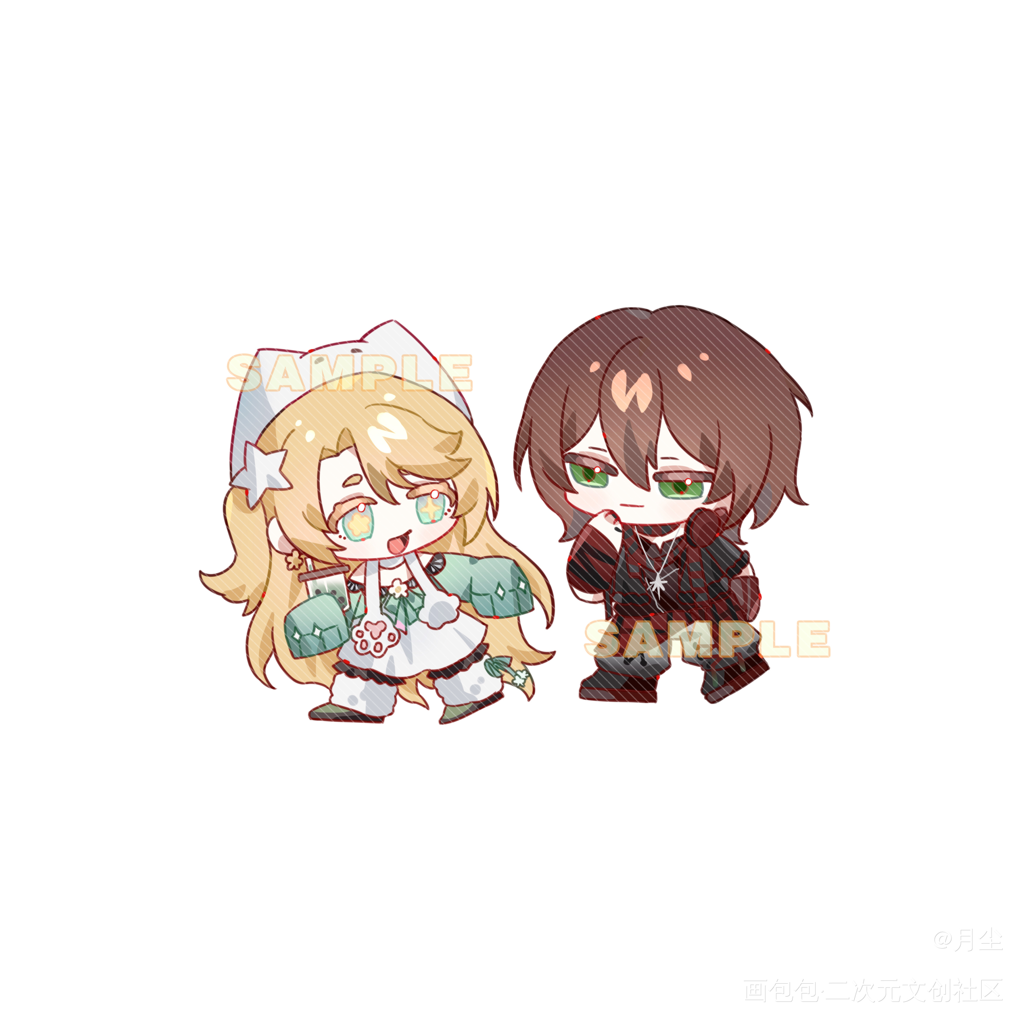 ［约稿］双人qq人一张_Q版求约稿白菜约稿接稿画师约稿约稿绘画绘画作品