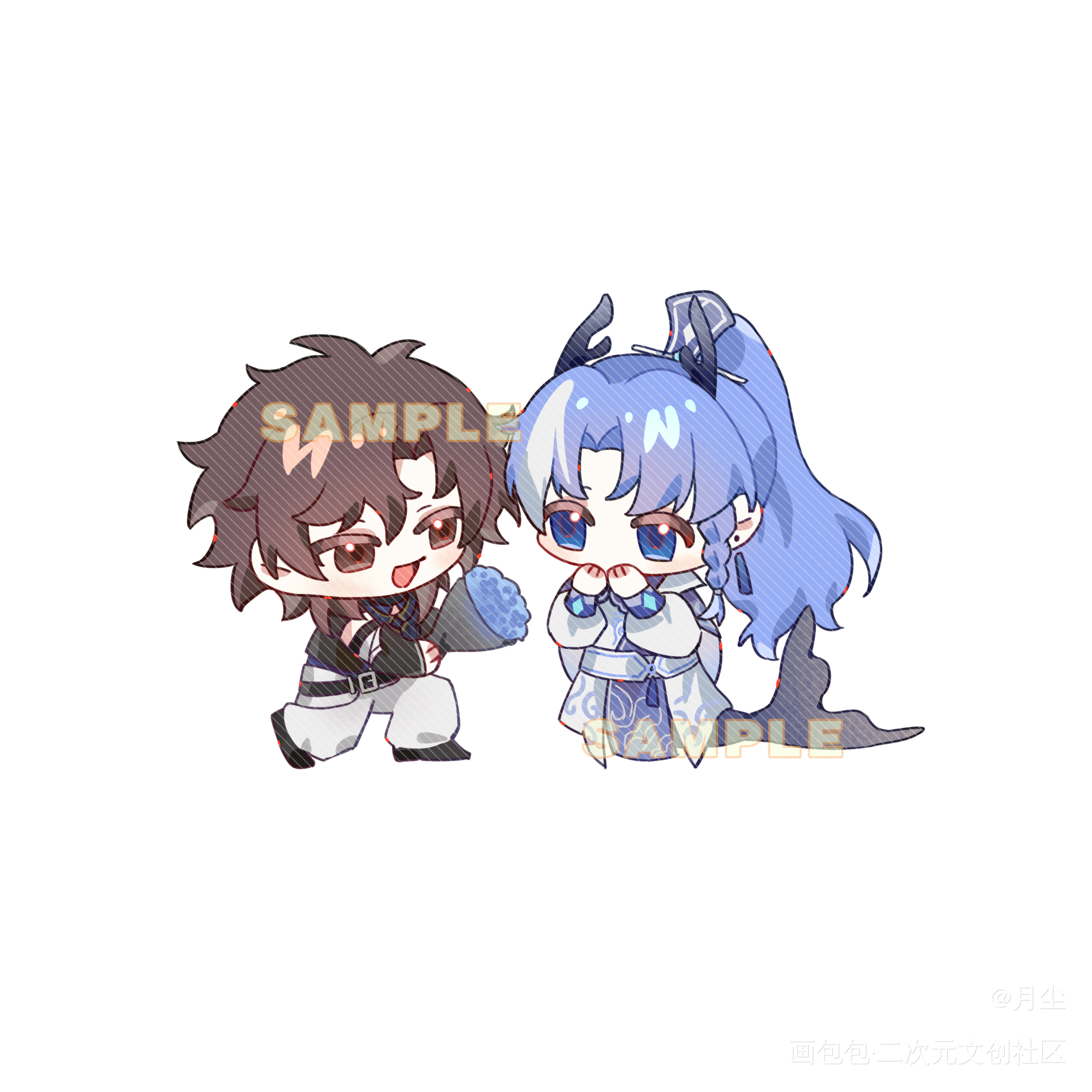 ［约稿］双人qq人一张_Q版求约稿白菜约稿接稿画师约稿约稿绘画绘画作品