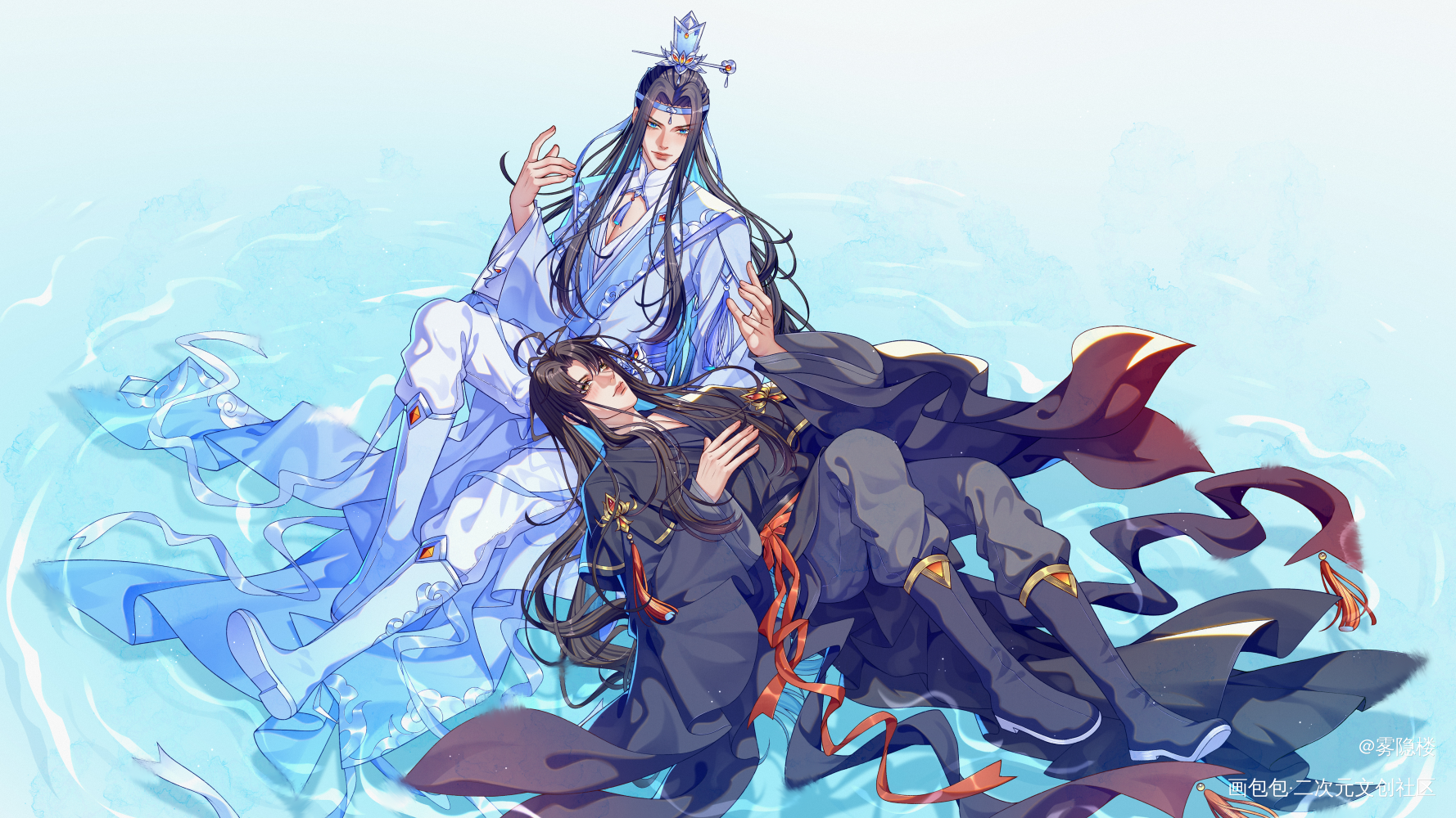 魔道祖师~_魔道祖师蓝忘机魏无羡绘画作品