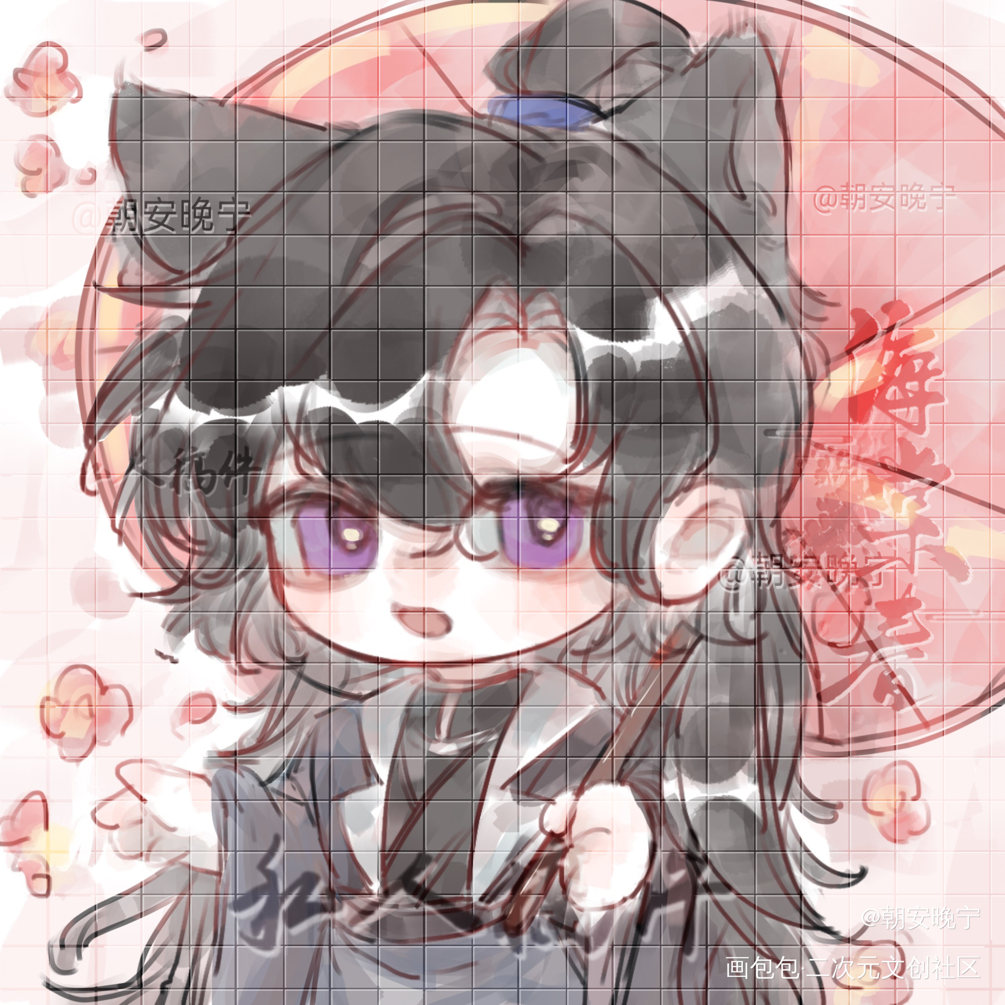 墨燃生辰快乐！_二哈和他的白猫师尊墨燃0409生日快乐墨燃楚晚宁绘画作品