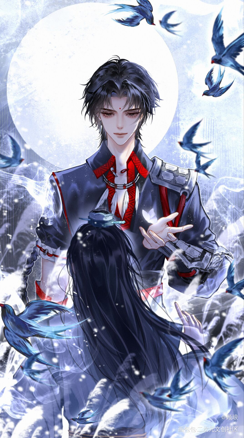 人间还剩几回同。_古剑奇谭百里屠苏苏兰方兰生绘画绘画作品