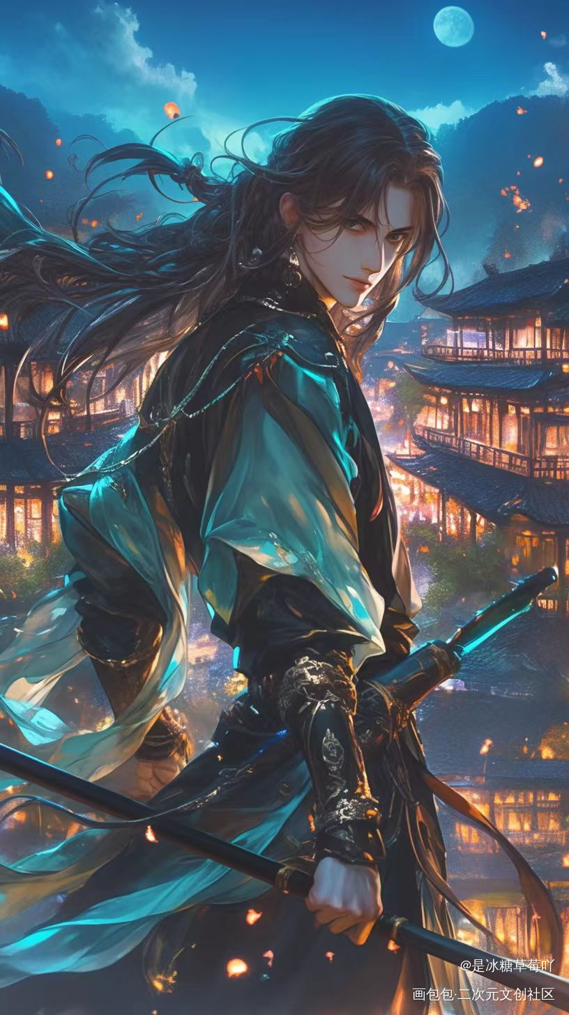 _ins风动画桌面可爱古风Q版绘画作品