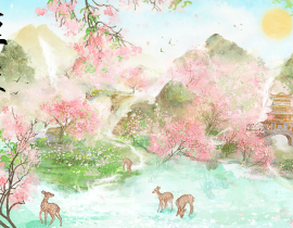 呦呦鹿鸣，食野之苹_绘画作品
