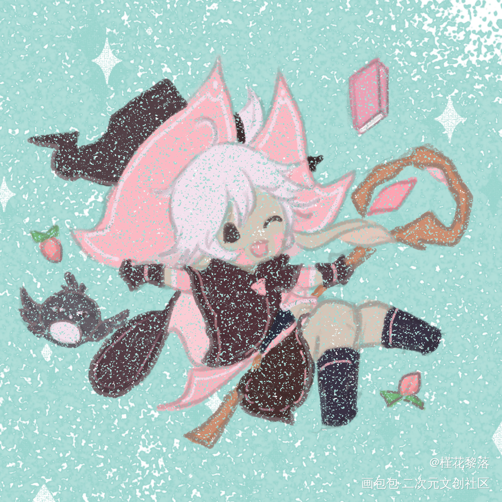 一只小派莓_Q版派莓魔女之泉绘画作品